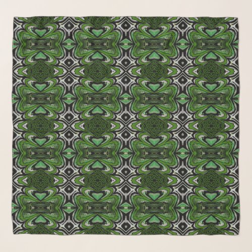 Creative Green St Pattys Day Batik Pattern Scarf
