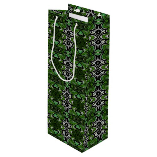 Creative Green St Pattys Day Batik Pattern Wine Gift Bag