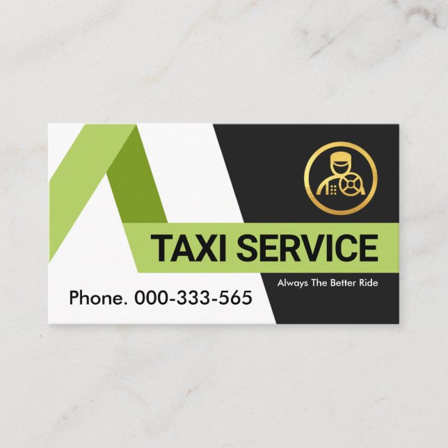 Creative Green Taxi Routes Business Card (Front)