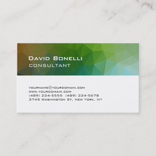 Creative Green White Consultant Manager Business Card