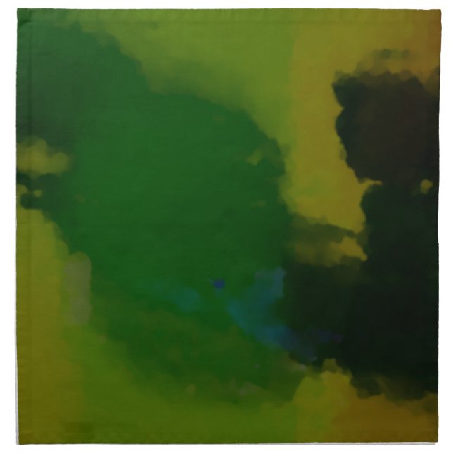 Creative Green Yellow Abstract Cloth Napkin (Front)