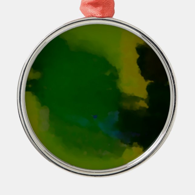 Creative Green Yellow Abstract Metal Ornament (Front)
