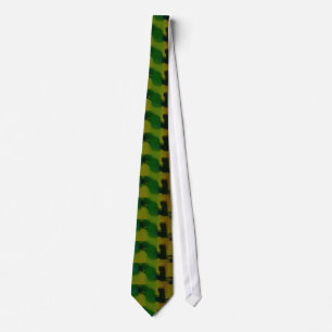 Creative Green Yellow Abstract Neck Tie