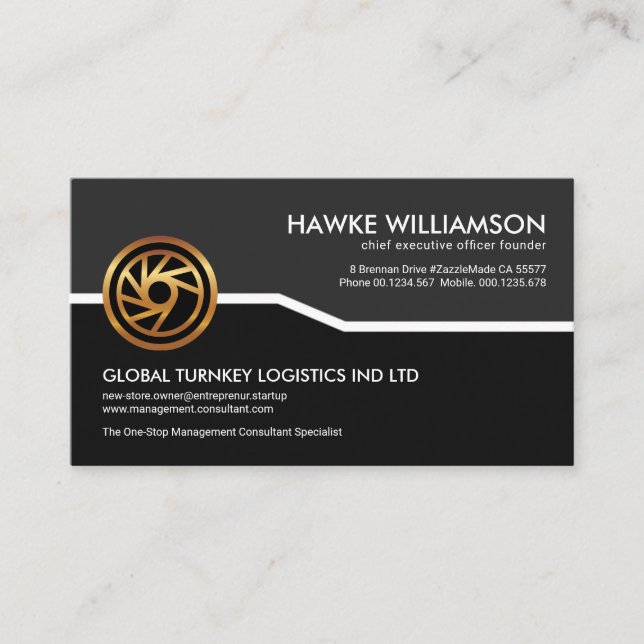 Creative Grey Black Layers Corporate Business Card (Front)