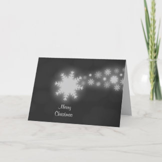 Creative Grey Composed Snow Flakes Comet Graphic Holiday Card