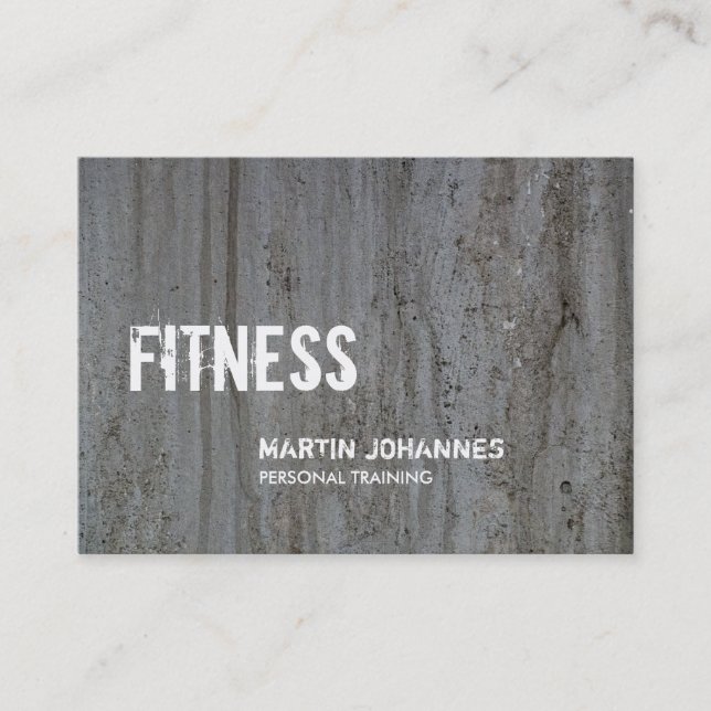 Creative Grey Wall Personal Trainer Business Card (Front)