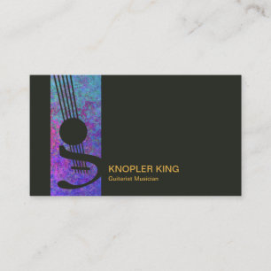 Creative Guitar Stylish Blue Grunge Musician Business Card