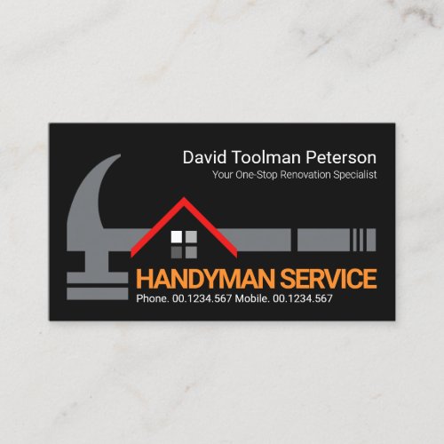 Creative Hammer Rooftop Handyman Tools Contractor Business Card