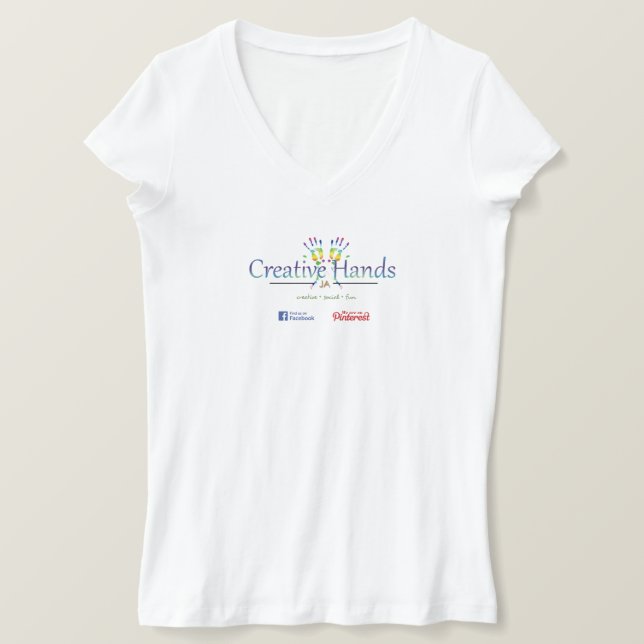 Creative Hands JA V-neck T-shirt (Design Front)