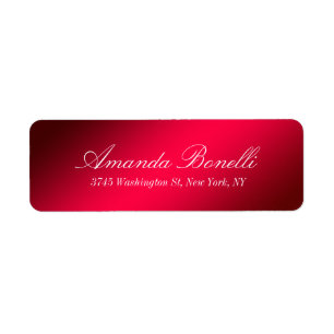 Creative Handwriting Elegant Modern Carmine Red Label