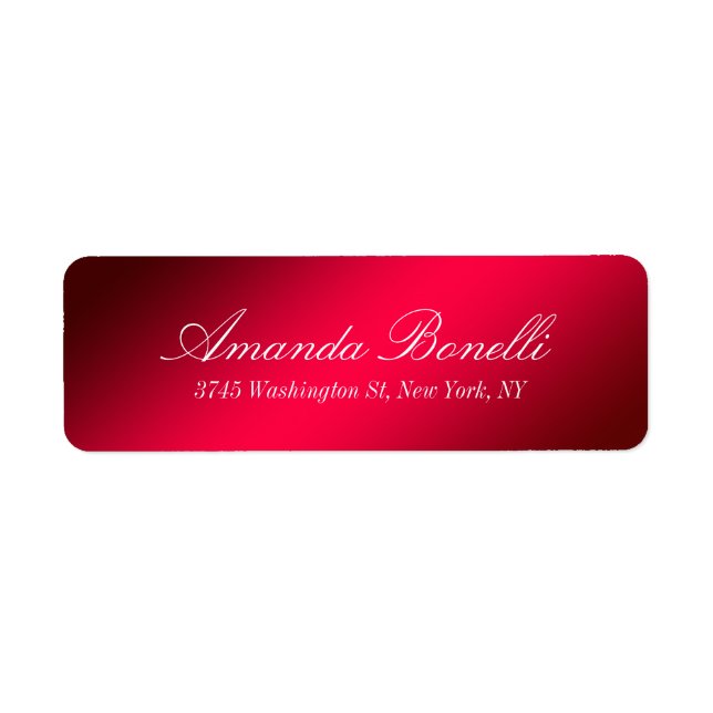 Creative Handwriting Elegant Modern Carmine Red Label (Front)