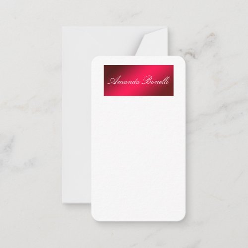Creative Handwriting Elegant Modern Carmine Red Note Card