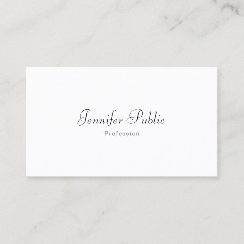 Creative Handwritten Modern Simple White Template Business Card