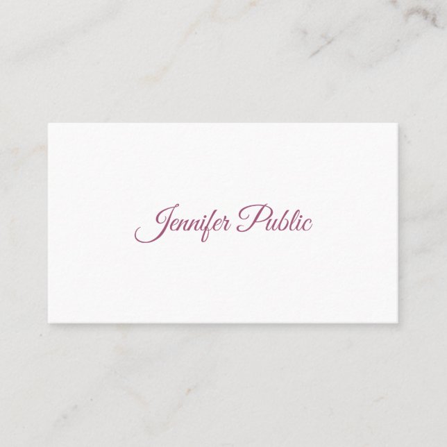 Creative Handwritten Script Modern Simple Chic Business Card (Front)