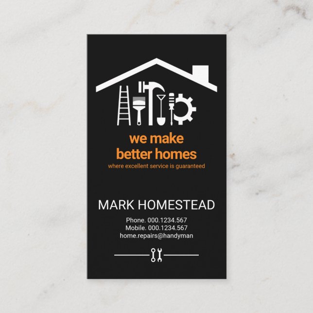 Creative Handyman Tools Roofing Business Card (Front)