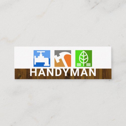 Creative Handyman Wood Panel Mini Business Card