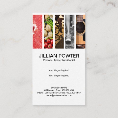 Creative Healthy Lifestyle Picture Column Trainer Business Card