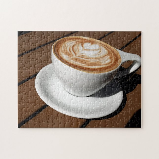 Creative heart coffee cup photo jigsaw puzzle (Horizontal)