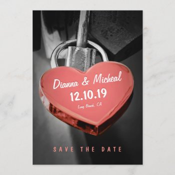 Creative Heart Shape Love Lock Save The Date by superdazzle at Zazzle