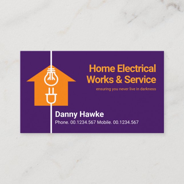 Creative Home Electrical Wire Electrician Business Card (Front)