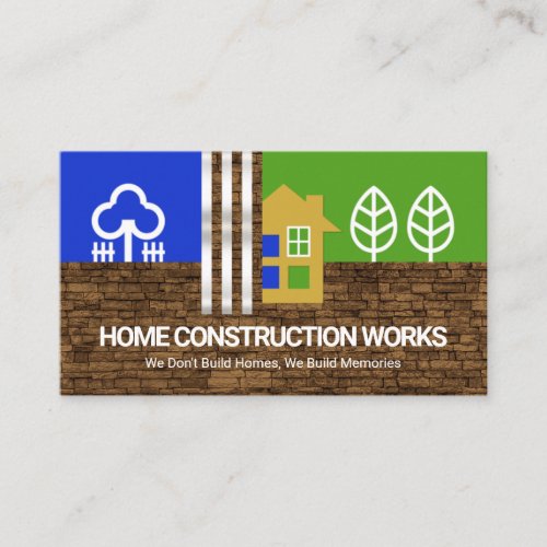 Creative Home Landscape Silver Re_Bar Construction Business Card