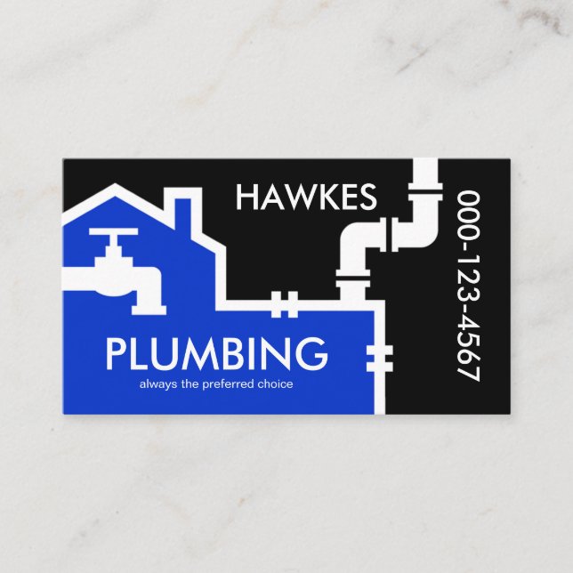 Creative Home Plumbing Pipes System Business Card (Front)