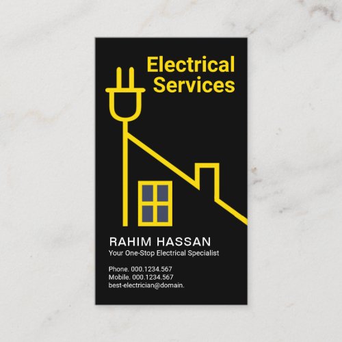 Creative Home Power Plug Extension Electrician Business Card