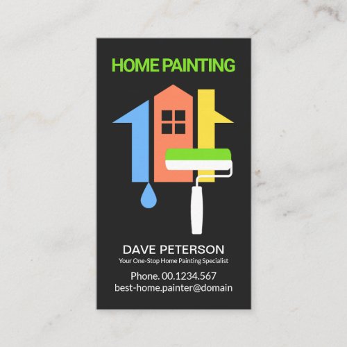 Creative Home Roller Brush House Painter Business Card