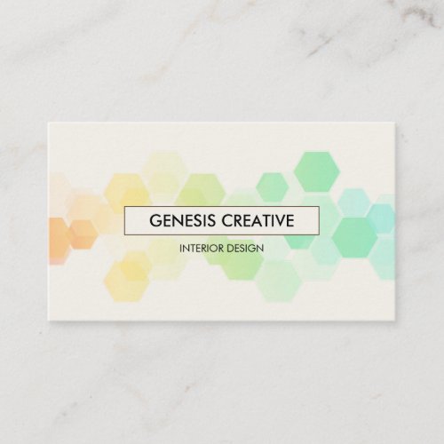 Creative Honeycomb Gradient Ivory White Business Card