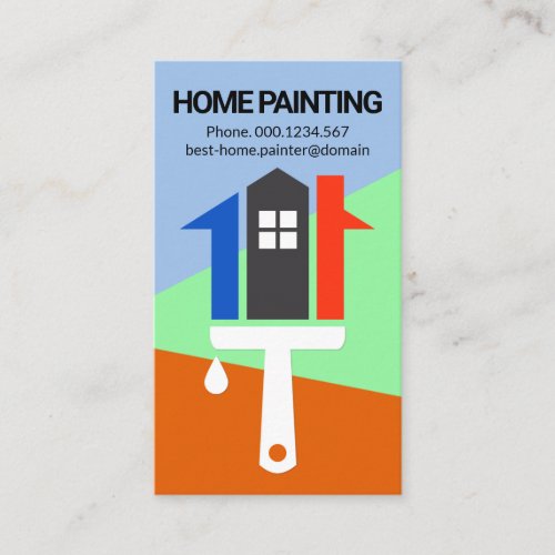 Creative House Brush Paint Painting Contractor Business Card