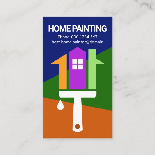 Creative House Painting Brush Handyman Contractor  Business Card