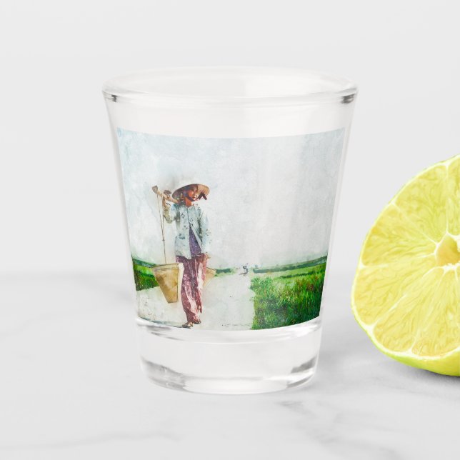 Creative Illustrated Barware for Parties and Home  Shot Glass (Front)