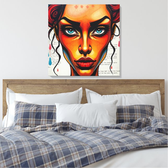 Creative Illustration of a Thai Canvas Print (Insitu(Bedroom))