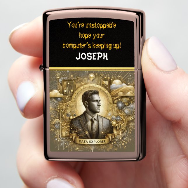 Creative Illustrations of Data Insights Zippo Lighter (In Hand)