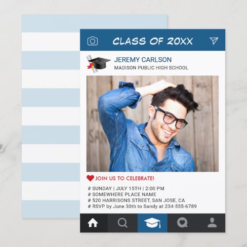Creative Instagram Frame Photo Graduation Party Card