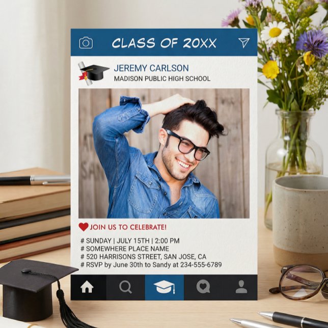 Creative Instagram Frame Photo Graduation Party Invitation (Creator Uploaded)