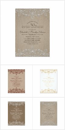 Rustic Burlap 50th Wedding Anniversary Invitations Lace And Pearls Cards Rustic Burlap 50th Wedding Anniversary Invitations Lace And Pearls Cards