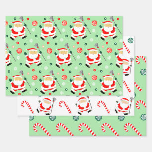 Creative Lacrosse Christmas Gift Wrapping Paper Sheets