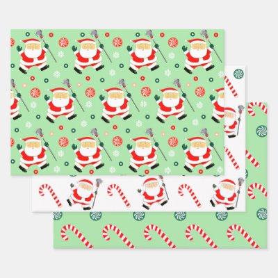Creative Lacrosse Christmas Gift Wrapping Paper Sheets