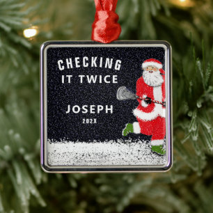 Creative Lacrosse Christmas Metal Ornament