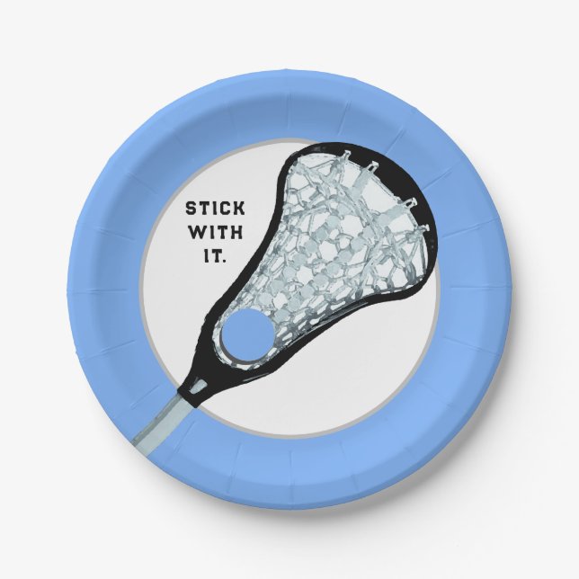 Creative Lacrosse Party Paper Plates (Front)