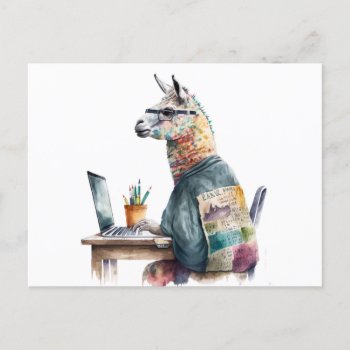 Creative Lama Postcard by ProdesignGo at Zazzle