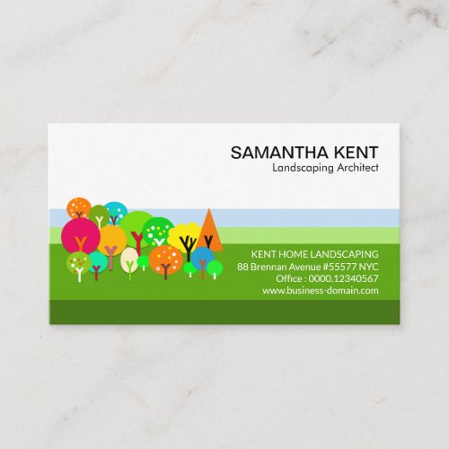 Creative Landscape Trees Colorful Ground Layers Business Card