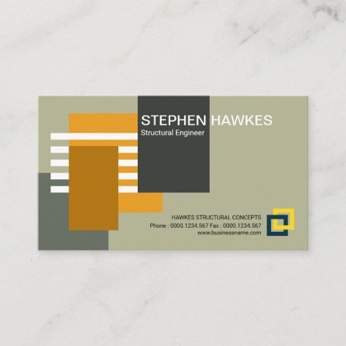 Creative Lateral White Rebar Building Blocks Business Card