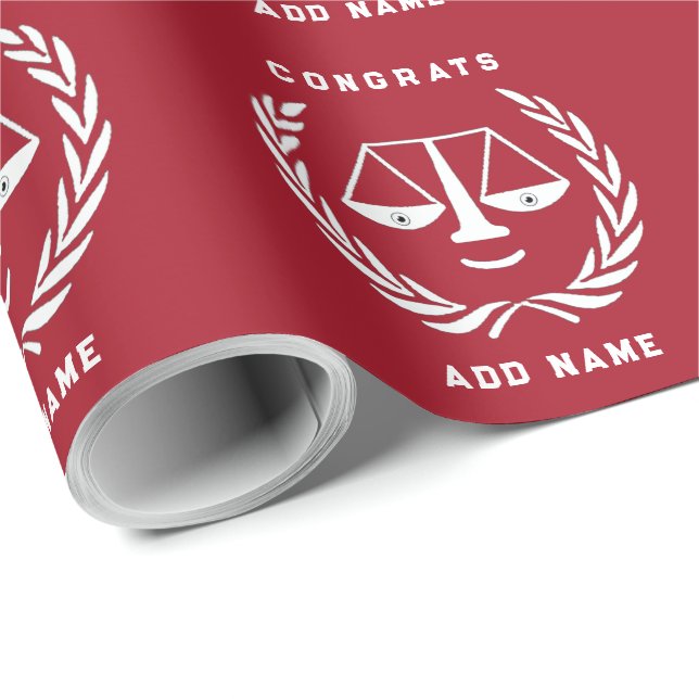 Creative Law School Grad Gift Wrapping Paper (Roll Corner)