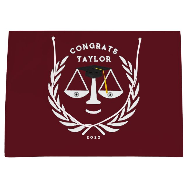 Creative Law School Grad Large Gift Bag (Front)