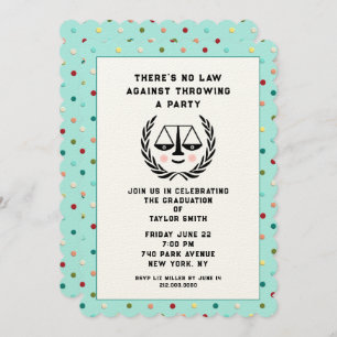 Creative Law School Grad Party Invitation