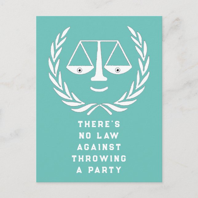 Creative Law School Grad Party Invitation Postcard (Front)
