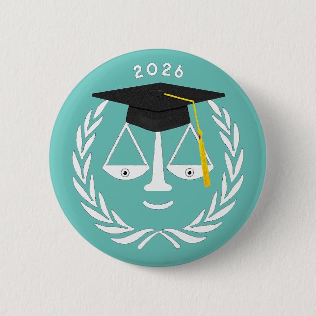 Creative Law School Graduation Button (Front)