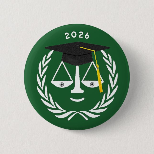 Creative Law School Graduation Button (Front)
